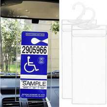 1/2pcs Disabled Slogan Sign PVC Hook Bag, Parking Sign Bag, Disability Card Card Car Hanging Bag Keep You Handicap Parking Placard For Women Storage Organizer Travel Essentials Back To School Dormitory Storage Fall Decor - Clear - View 2