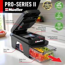 Mueller Pro-Series 10-In-1, 8 Blade Vegetable Chopper, Mandoline Slicer, Onion Mincer, Cutter, Dicer, Veggie Chopper With Container, Kitchen Essentials & Gadgets, House Warming Gifts New Home, Black - 黑色 - 查看 11