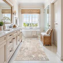 1pc Minimalist Style Kitchen Mat, Soft & Washable Decorative Carpet For Living Room, Bedroom, Study, Balcony, Hallway, Entrance, Bathroom - Modern Neutral Low Pile Long Runner Rug - Multicolor - View 5