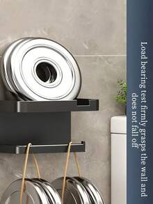 壁挂式浴室置物架/纸巾架，无需钻孔的梳妆台收纳架。适用于新年、斋月、情人节。 - 彩色 - 查看 3