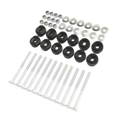 R-Alomeor Tornillos y Tuercas Seguros y Reentes para trampolín trampolín ecos en Acero galvanizado 12 Unidades para Uso en Piscinas ardines y áreas recreativas