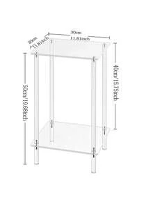 2pcs Acrylic Side Table With Storage Shelf, Transparent Minimalist 2-Tier Nightstand For Small Space, Office, Bedroom, Living Room, Study