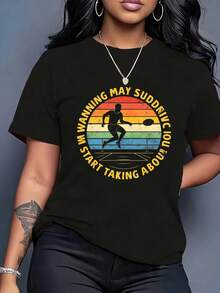 Sports Event Printed T-Shirt Retro Volleyball Player Sunset Design T-Shirt With Inspirational Quote For Women And Men Unisex Casual Wear White Color Festival Gifts - White - View 1