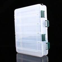 Double Sided 12 Compartments Fishing Lures Spoon Hooks Baits Hook Tackle Beads Plastic Storage Box Case - Transparente - Ver 6