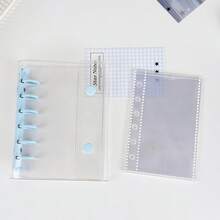 A7 Size Transparent Portable File Bag, Double Buckle Design, Suitable For Storing Photos, Can Also Be Used As Photo Album, Stationery, Notebook, Sticker Book, Office Supplies, School Supplies - Multicolor - View 19