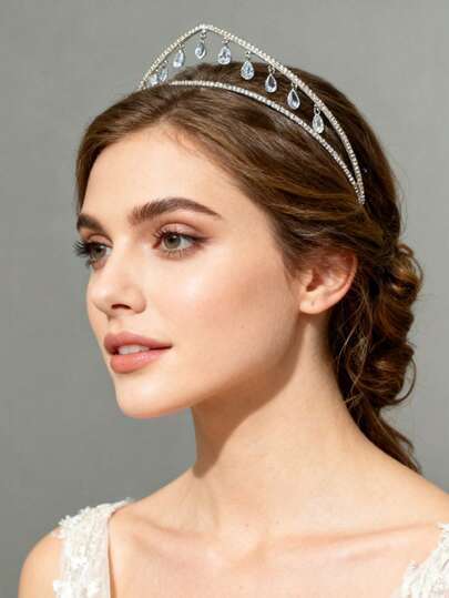 1pc New Teardrop Headband For Women, Elegant Princess Style, Suitable For Formal Occasions, Parties, Weddings