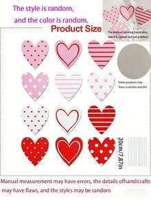 6个特大号红色、粉色、白色心形情人节装饰品，可爱心形装饰，适合用作情人节树顶装饰、家居和婚礼装饰 - 彩色 - 查看 7