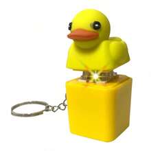 Squeaky Fidget Toy, Quacking Duck Keychain & Keyboard Keycaps Clicker, Stress Relief Sensory Toy For Anxiety, Office Desk Gadget, Cute Gag Gift - Luminous and Sounding Duck Rechargeable - View 5