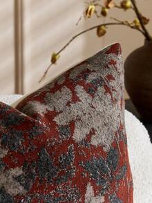 18" X 18" Unisex Floral Pattern Throw Pillow Cover, Vintage Chenille Square Cushion Cover, Soft Decorative Farmhouse Style Pillow Sham For Living Room Bedroom (1 Piece, 2 Piece Set Available) - Burgundy - View 6