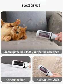 1pc Pet Hair Remover With Built-In Lint Collector, Fur Cleaner, Hair Removal Tool, Home Cleaning, Removes Cat/Dog Hair - Multicolor - View 5