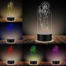 Lámpara de  Tadeo, Luz Nocturna 3D, Lámpara de Noche , Ilusión 3D, Lámpara de ílico de Luces Cambiantes, Decoración de Habitación 3D, Lámpara Religiosas 3D(default) - Multicolor - Ver 5
