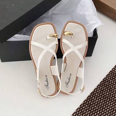 Women's Roman Style Casual Lightweight Comfortable Toe-Ring Beach Sandals