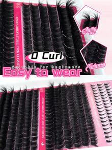 Kit com 276 cílios postiços individuais, diversos estilos, espessos, incluindo cílios inferiores, 80D+100D, alta densidade de fios, ultramacios e leves, reutilizáveis, cílios postiços individuais em segmentos, ideal para uso doméstico ou externo, perfeito para o dia a dia, casamentos, encontros, festas, Natal, primavera e outras ocasiões.