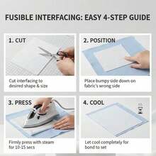 1 Piece Easy Iron White Fusible Thermal Lined - No-Sew Heat-Activated Adhesive, Polyester Fabric For Sewing, Quilting, And Crafts - Essential For DIY Tote Bags, Home Decor Projects, Sewing Accessories, Bag Making, Smooth Texture Fabric - Multicolor - View 9