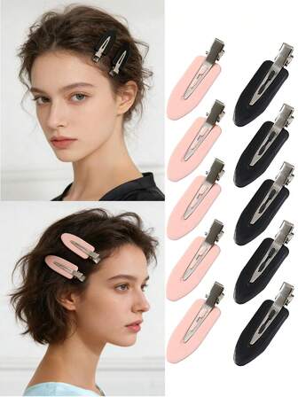 6/100pcs Simple & Fashionable Crease-Free Hair Clips, Non-Bending Duck Clip Hair Accessories Suitable For Party, Casual Outings, Gift For Girlfriend, Women, New Year