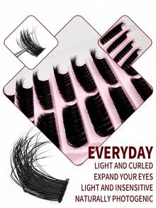 180 Clusters D Curl Individual Lashes 8-16mm DIY Eyelash Clusters Natural Fluffy Crossed Cluster Lash Extensions