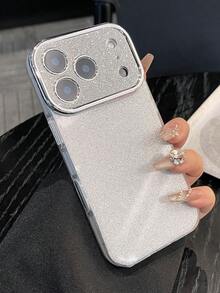 Luxury Glitter Sequins Camera Protection Phone Case Compatible With IPhone 17 ProMax 17 Pro 17 16 ProMax 15 14 13 Shockproof Back Cover Cover - Sterling Silver With Fine Glitter - View 4