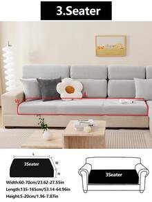 1 Stück Stretch Sofabezug, rutschfeste Vollabdeckung Sofa Sitzbezug, Chenille Stoff Allwetter Sofa Kissenbezug, dicker Sofa Überwurf, maschinenwaschbar, staubdicht, tierfreundlich, dekorativ, verstellbar für Ecksofa, Schlafzimmer, Büro, Wohnzimmer 1/2/3/4 Sitzer - Hellgrau - Übersicht 13