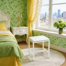 White Cushioned Dressing Table Metal Stool Seating Bedroom Furniture Chair Stool - White - View 5