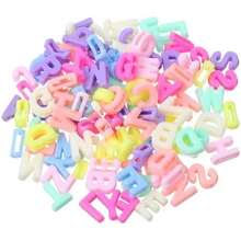 350 Pcs Large Alphabet Letter Beads 11mm Big Bubble Letter Charms A-Z Mixed Acrylic Shape Loose Bead For Jewelry Making Bracelets Necklaces Key Chains DIY Crafts (Solid Colors) - / - 查看 1