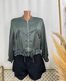 Fall Jacket Without Pockets And Without Cap, Semi-Transparent, With Zipper, Size S/M - Army Green - View 5