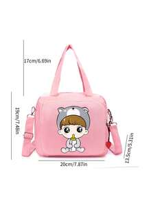 1pc Waterproof Large Capacity Tote Bag, Shoulder Strap Insulated Minimalist Cartoon Cute Diaper Bag, Suitable For Daily Outings - Multicolor - View 2