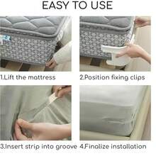 4 Pack Bed Sheet Clamps – Anti-Slip Four-Corner Retainers, Fits All Bed Sizes (Single/Double//King), 4pcs Grey Lock Sheet Holders, Bed Sheet Lock Clips, Sheet Holders Keep Sheets Firm & Tight, Heavy Duty Bed Sheet Holder Corner Fitted Sheet Straps Fit All Mattress Size Back To School - Gray - View 4