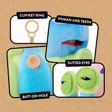 Spin Master Character 5-Inch Plush Keyring, X Licensed, //Gary The Snail/Squidward/Sheldon Plankton, Funny Ugly Monster Stuffed Animal With Human-Like Teeth, Collectible Bag Charm For Kids, Tweens, Teens, Adults, Fans Of Weird Plush - Gary - View 4