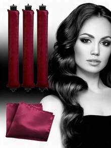 1/3/4 件套免加热卷发器套装，宽缎方巾，女士免加热卷发器，DIY 波浪/卷发造型工具 - 彩色 - 查看 12