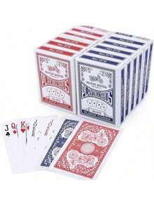 高级扑克牌 - 红蓝经典扑克牌，桌面游戏，派对玩具，生日/复活节/节日礼物 - 彩色 - 查看 2