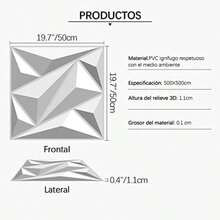 Paneles Decorativos 3D, 30 Piezas,Decorativos Para Paredes,Paneles Decorativos 3D Impermeables para Hogar,Oficina,Sala De Estar,30 * 30CM()(F-Irregular) - Multicolor - Ver 6