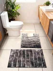 2 PCS TAPETE DE MICROFIBIBRA 50x80com 50x60ucm - Cinza Claro - Visão 8