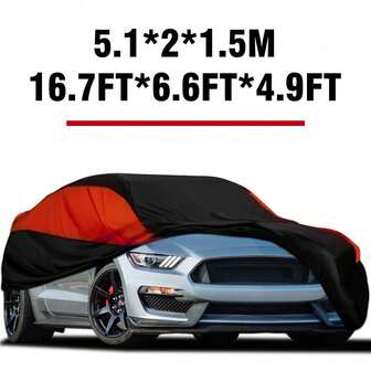 All-Season 170T Car Cover With Reflective Strips, Universal Fit For Sedan, Waterproof & All-Weather Protection, Anti-Scratch Oxford Fabric, Durable