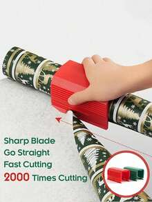 Cortador de papel de regalo mejorado para el Día de San Valentín - Herramienta de corte de papel de regalo, bordes lisos sin esfuerzo, diseño de hoja oculta para , herramienta de manualidades de envoltura de regalos DIY, adecuada para fiestas, cumpleaños, aniversarios - Nueva cortadora de papel - Ver 7