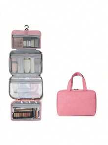 Large Hanging Toiletry Bag, Waterproof Foldable Handbag, Travel Cosmetic Razor Storage Bag, Women's Makeup Bag, Backpack, Student Dormitory Supplies Toiletries Bag Travel Toiletry Bag Wash Bag Shower Bag Large Capacity For Women Packing Cubes Travel Essential Vacation Essentials - 黑色 - 查看 7