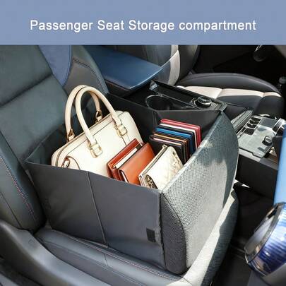 1件装车载折叠储物盒，带腰部支撑垫，二合一设计，汽车后备箱可折叠储物箱，后备箱整理器，汽车配件