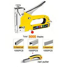 手动订书机套装 - 适用于木材、织物、家具、屋顶毛毡的四合一订书机 - 订书枪、1600 个钉子和 800 个钉子套装可供选择