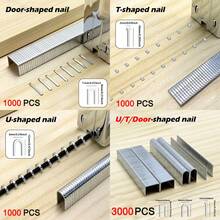 Professional 3000pcs/300pcs Nail And Staple Combo Kit - Heavy Duty Door Nails, T-Nails, U-Nails For Picture Framing, Woodworking Projects, Wiring Fastening