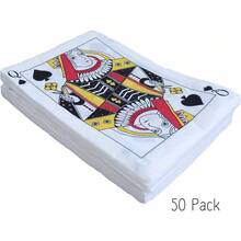 Casino Party Napkins - 50 Pack Queen of Spades Playing Card Shaped Disposable Paper Party Napkins 5"x7" for Casino Night Poker Game Party Supplies Tableware Decoration - por defecto - Ver 3