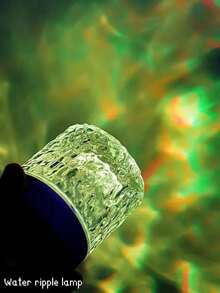 1pc Water Wave LED Atmosphere Projection Light - USB Powered With Remote Control, 16 Color Changing Modes, Suitable For Bedroom, Living Room And Office Decor, Valentine's Day & Holiday Gift, Modern Polished Metal & Plastic Design, Desk Lamp, Creative Room Ambiance, Portable Lighting - Multicolor - View 3