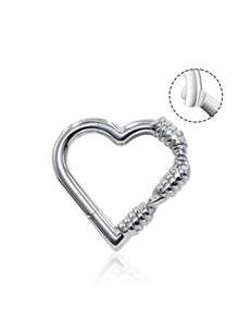 New Titanium Nose Ring Waterdrop Heart F136 Titanium Classic Hinged Segment Nose Hoop Septum Clicker Piercing Lip Ear Cartilage Helix Body Piercing Jewelry