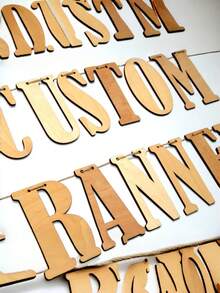 1set Custom Wooden Name Banner – Personalized With Your Name, Suitable For Photo Props, Parties, Home Decor, Baby Showers, Birthdays, Weddings & Special Events - متعدد الألوان - مشاهدة 4