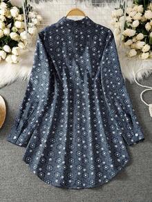 女士全印花长袖阿拉伯风格上衣 - 彩色 - 查看 2