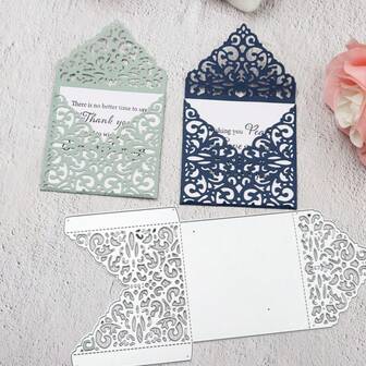 1pc Hollow Flower Greeting Card Invitation Scrapbook Cutting Die, Embossing Die For Greeting Cards And Invitations, Suitable For Holiday Decoration, Scrapbooking, Paper Crafts, DIY Handmade Greeting Cards, Elegant For Scrapbooks, Weddings, Birthdays, Valentine's Day Cards, Suitable For DIY Scrapbooking, Invitations, And Gifts.