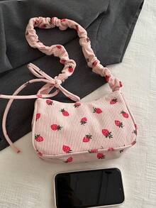 ¡Estilo Fresco y Moderno! Bolso de Hombro y Bandolera para Mujer | Diseño Minimalista con Detalle Plisado y Estampado Floral Pequeño | Gran Capacidad Interior, Ideal para el Día a Día | Material de Alta Calidad y Apariencia Elegante - Multicolor - Ver 10