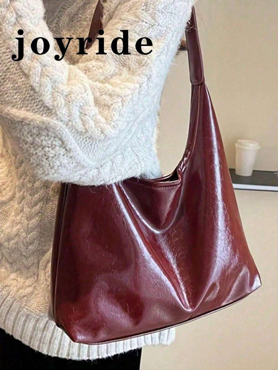 Bolso de hombro de gran capacidad suave y vintage para el trabajo y el transporte - Burdeos - Ver 1