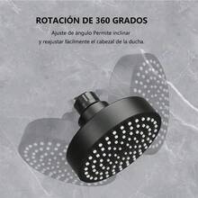 Cabezal de ducha ajustable en múltiples ángulos Cabezal de ducha | Rociador de ducha | Accesorios de baño Rociado tipo lluvia de alta presión Construcción en ABS con boquillas de silicona anti-obstrucción Diseño que ahorra agua Ideal para usuarios domésticos que buscan una experiencia de baño de lujo - Negro - Ver 9
