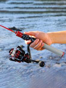 SOUGAYILANG 超轻112克冰钓竿，配备高灵敏度轮座、舒适吸汗手柄和防腐蚀导环，导线快速稳定（53.5厘米） - 彩色 - 查看 10