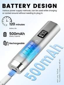 YOKEFELLOW 可充电手持美甲灯，银紫色便携式无线UV美甲灯，带自动感应器和20秒/60秒双定时器及液晶显示屏，快速固化凝胶、水钻美甲贴片、胶水，适用于美甲沙龙、家庭DIY美甲，2025新款