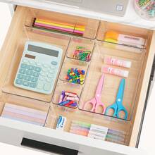 25 PCS Clear Plastic Drawer Organizers &50pcs Crystal Eyelash Brush Set, 4-Size Versatile Bathroom And Vanity Drawer Organizer Trays, Storage Bins For Makeup, Bedroom, Kitchen Gadgets Utensils And Office Mascara Wands Applicator Eyebrow Wands Makeup Brush Kits Eyelash Extension Tools - 無色 - 查看 8